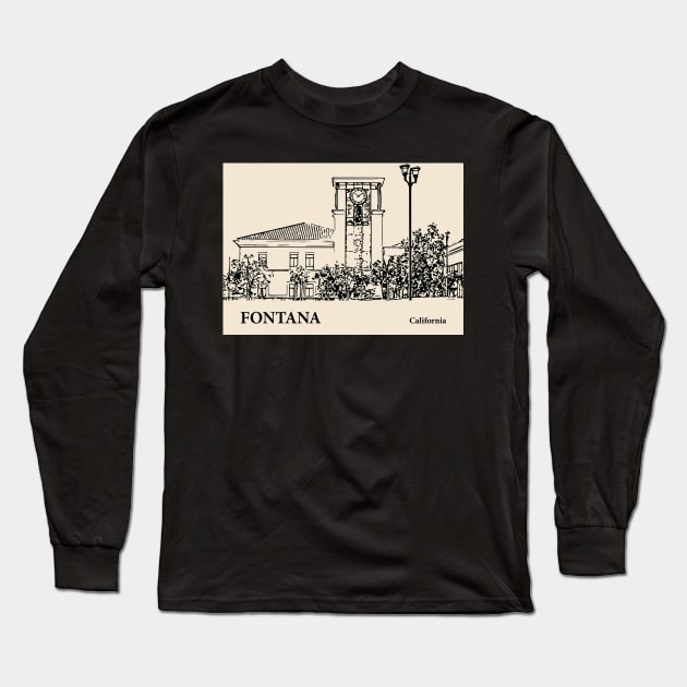 Fontana - California Long Sleeve T-Shirt by Lakeric